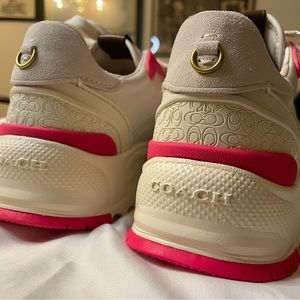 Coach Athletic Low Top RUNNER Sneakers Shoes C143 Chalk/ Pink  Womens 8.5 B